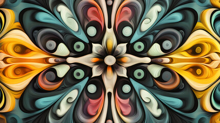 Colorful decorative abstract pattern background. Kaleidoscope Pattern. Illustration