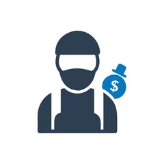 Robber icon on white background