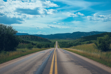 Naklejka premium Long Country Road country side