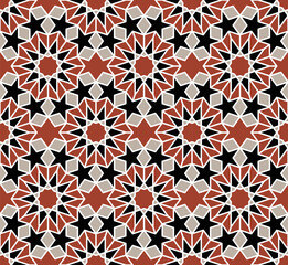 GIRIH_5. Seamless geometric pattern. Background vector illustration. Seamless girih pattern. Traditional Islamic Design. Mosque decoration element. Morocco seamless vector pattern.
