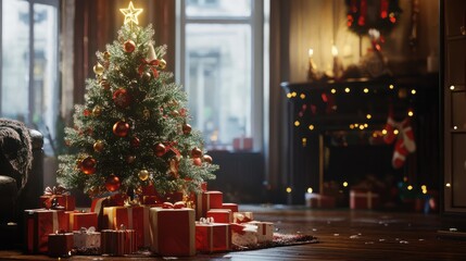 christmas tree with presents