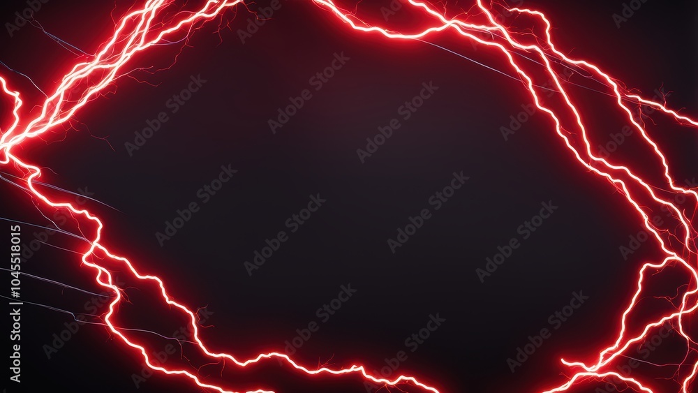 Poster abstract image featuring red lightning bolts against a dark background, creating an energetic frame.