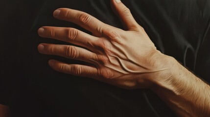 Fototapeta premium Close up hands touching back pain