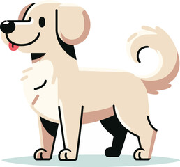 Happy golden retriever on white background