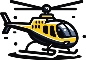 Cartoon helicopter flying