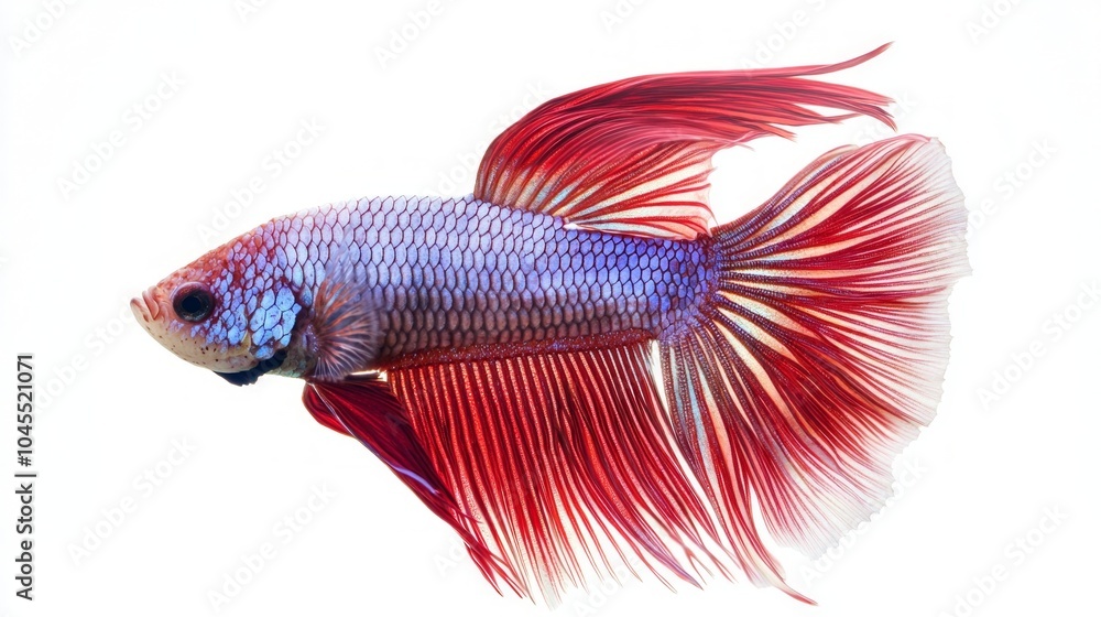 Poster betta fish displays striking patterns and vivid hues gliding effortlessly with its flowing fins. its
