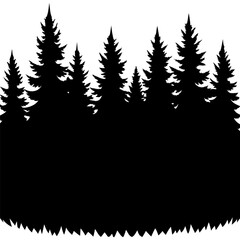 Fototapeta premium Silhouette of coniferous trees creating a forest landscape