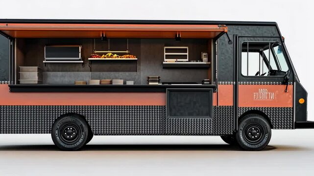 Food Truck Step Van Mockup Video