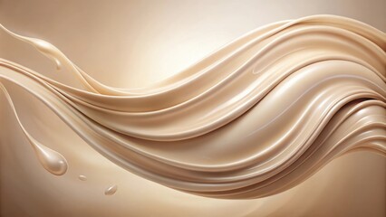 Abstract Beige Liquid Swirling in a Smooth and Elegant Motion, Creating a Visually Appealing Composition