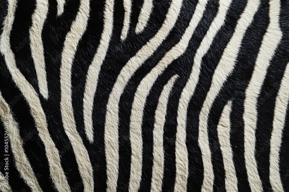 Poster close-up view of a zebra's striped skin texture