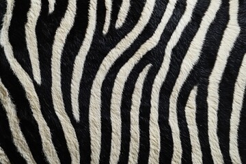 Close-up view of a zebra's striped skin texture