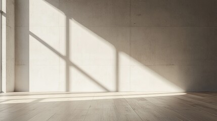 Fototapeta premium Light and Shadow in Minimalist Room Interior
