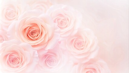 light pink roses in soft color and blur style for background. sweet color roses flowers in pastel tone with blurred style for background pattern texture. sweet color flower petals in soft color 