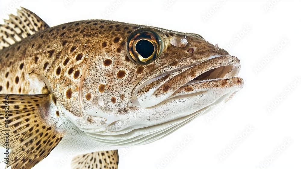 Poster pacific cod gadus macrocephalus is vividly displayed highlighting its unique texture and coloration 