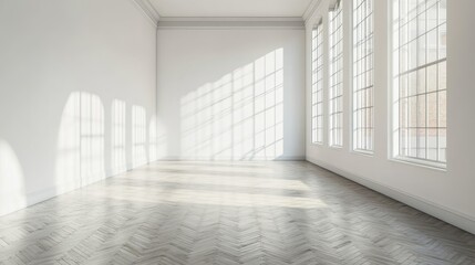 Obraz premium Bright and Airy Empty Room with Natural Light
