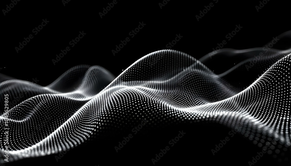 Poster internet technology network. abstract black and white background. large amount of data. 3d rendering