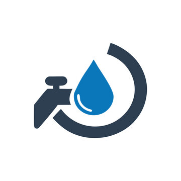 recommend clip art: Outdoor Water Faucet Icon on white background