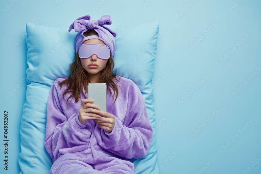 Aufkleber a person in a purple robe is using a cell phone, possibly checking messages or making a call