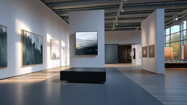 Modern Gallery Stand Mockup Video