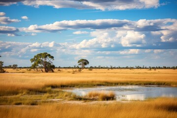 Fototapeta premium Botswana grassland landscape.