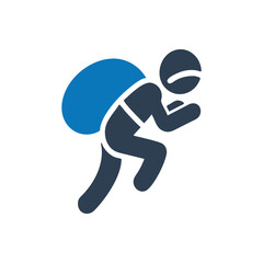 Person carrying a sack on his back icon