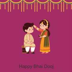 Happy Bhai Dooj on colorful creative art style background template