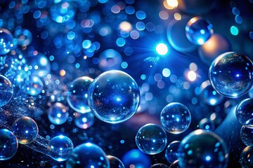 Abstract Blue Background with Bubbles - Night Photography for Stunning Visuals