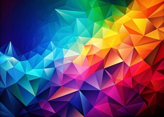 Obraz premium Abstract Colorful Low Poly Triangle Shapes with Copy Space for Creative Design Projects