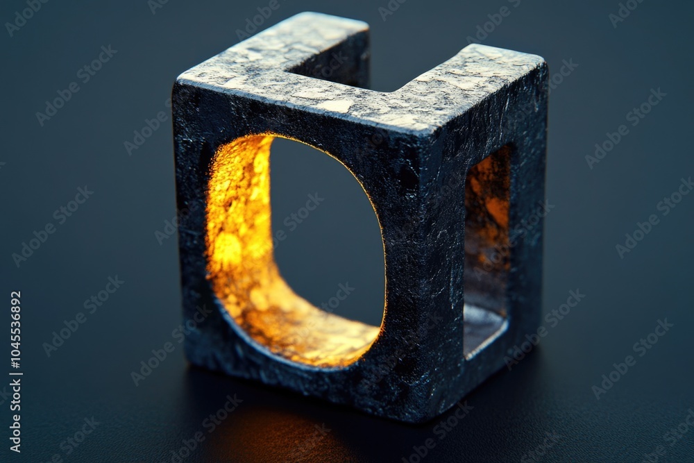 Poster a stone block with a lit candle inside