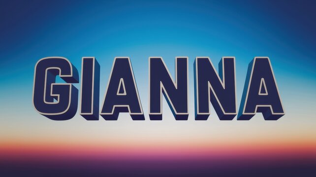 Colorful Gradient Background with Bold 'Gianna' Text: Ideal for Personal Branding and Creative Projects