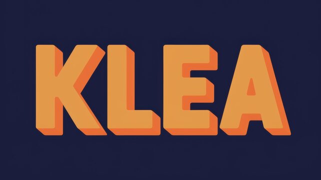 Bold Typography: 'KLEA' in Vibrant Orange against a Dark Blue Background for Branding or Graphic Design Projects