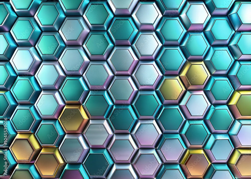 Poster abstract silver hexagon pattern in 4k - modern design for digital backgrounds