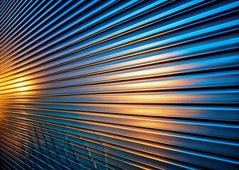 Obraz premium Abstract Steel Stripes with Shadows on Wall for Modern Wallpaper Design