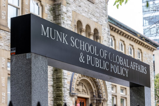 Toronto, Canada, October 23, 2024; The sign for the University of Toronto Munk School of Global Affairs and Public Policy