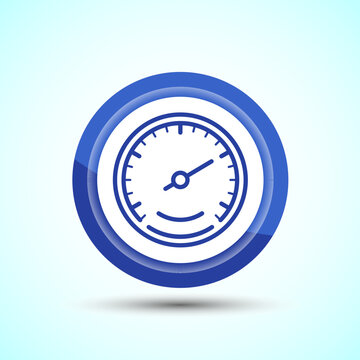 recommend clip art: Speedometer Icon design illustration, Speed indicator sign symbol, Blue color button design