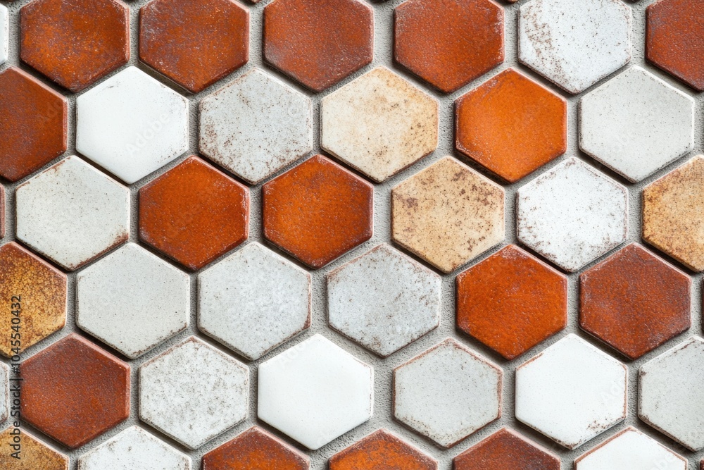 Aufkleber A close-up shot of a tiled floor with intricate patterns and colors