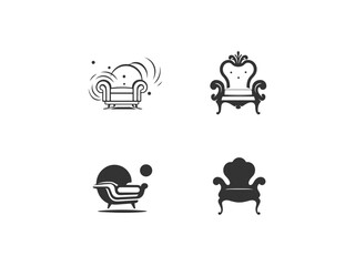 black logo and white background chair set vector, vector and illustration,