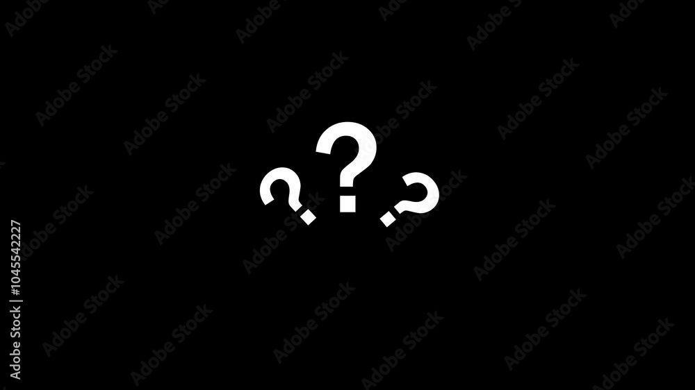 Aufkleber question mark animation pop up question mark flat and alpha looping 4k question mark confused dizzy