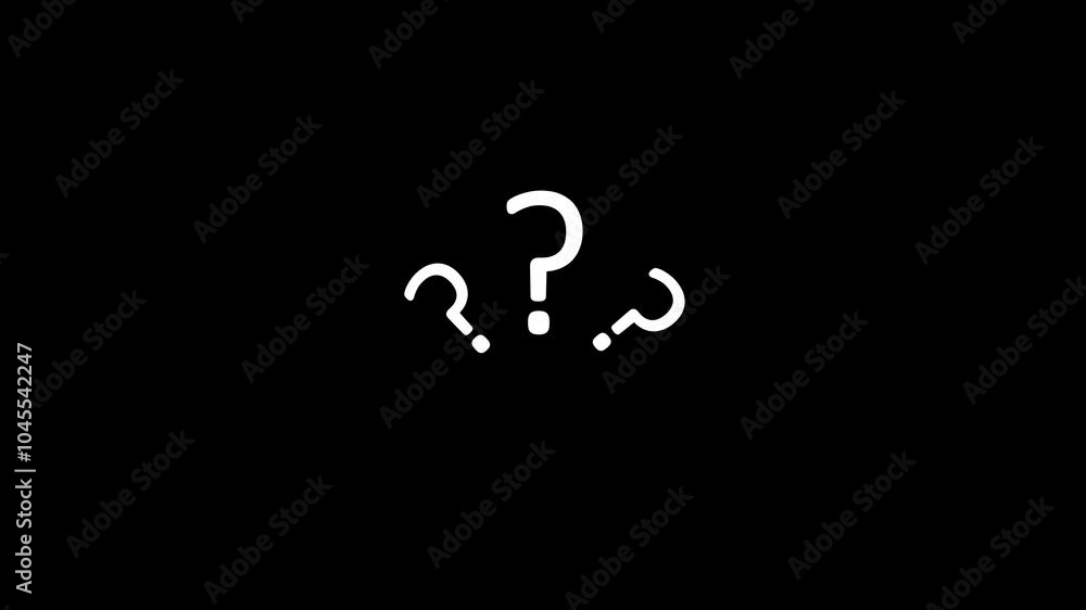 Poster question mark animation pop up question mark flat and alpha looping 4k question mark confused dizzy