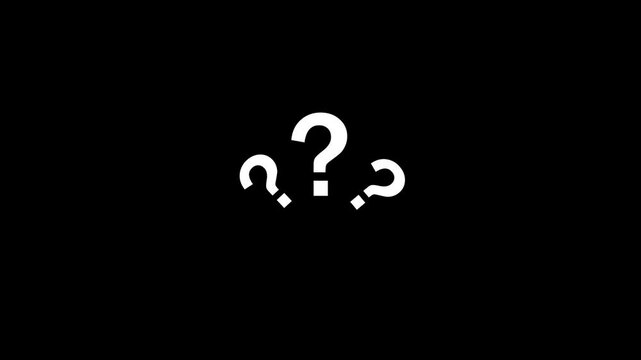 question mark animation pop up question mark flat and alpha looping 4k question mark confused dizzy