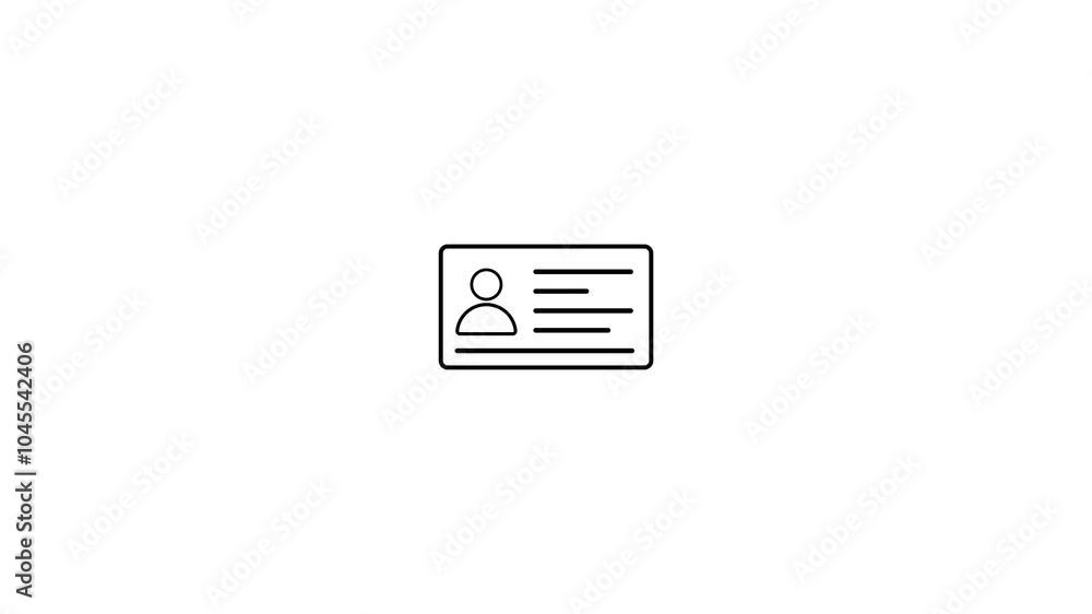 Poster personal data check with chick icon animation. identification card with chick mark. manager check li