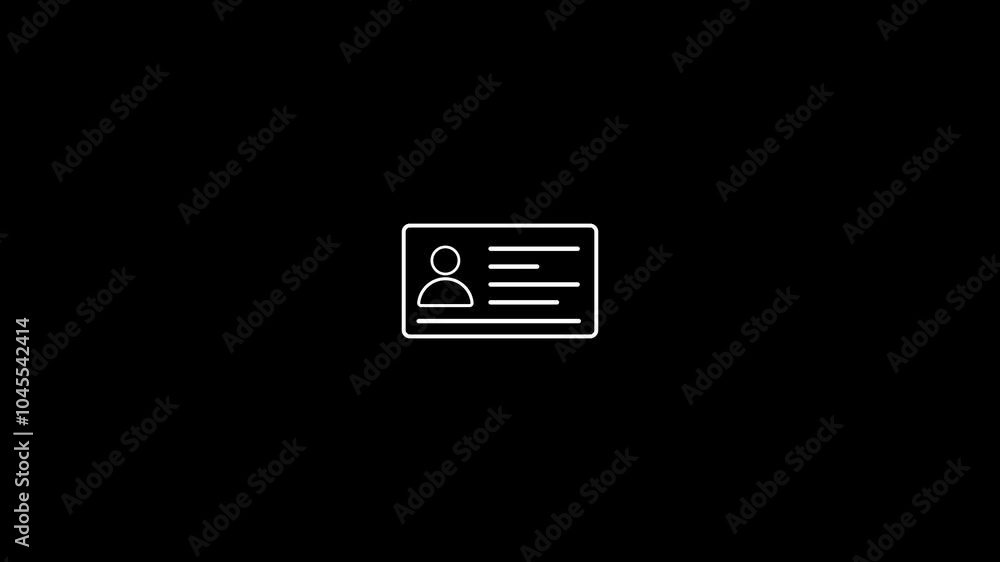 Poster personal data check with chick icon animation. identification card with chick mark. manager check li