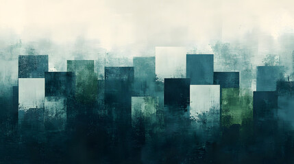 An Imaginative Abstract Background of Layered Textures in White, Blue, and Green for Social Media Posts