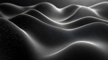 Obraz premium Abstract waves in black and white, creating a smooth texture.