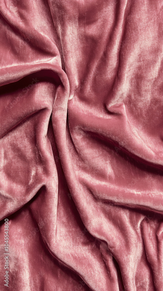 Poster a close-up of soft, draped pink fabric with a shimmering texture, creating a luxurious and inviting 