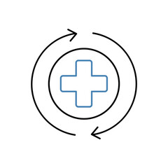 Fototapeta premium recover concept line icon. Simple element illustration. recover concept outline symbol design.