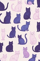 Plakat Colorful Cat Pattern for Creative Projects