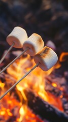 Toasting Marshmallows Over a Campfire