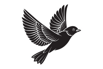 Fototapeta premium Eastern Bluebird Silhouette Vector Illustration Perfect for Print & Digital Projects