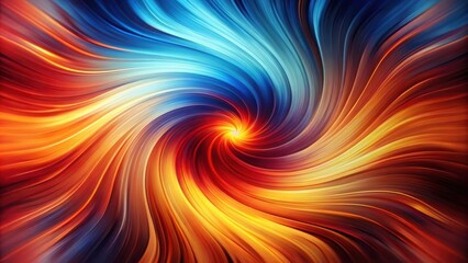 Fototapeta premium Abstract swirling design featuring vibrant hues of blue, red, yellow and orange, creating a mesmerizing optical illusion.